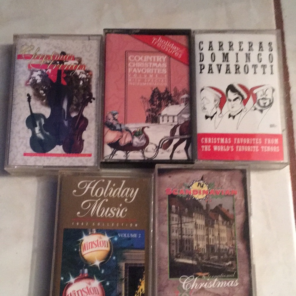 Five classic Christmas music cassettes